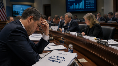 congressional budget dispute federal oversight funding tension Washington politics investigative scene
