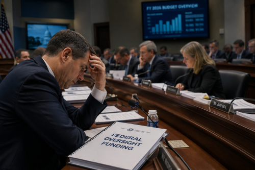 congressional budget dispute federal oversight funding tension Washington politics investigative scene
