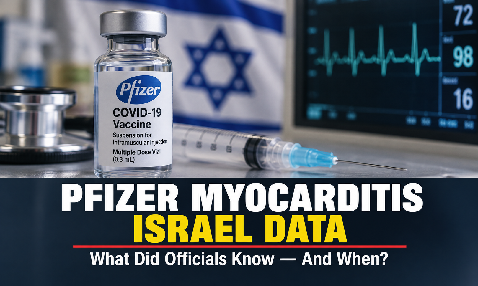 Pfizer myocarditis Israel data investigation examining COVID-19 vaccine safety reports, hospitalization records and delayed public warnings.