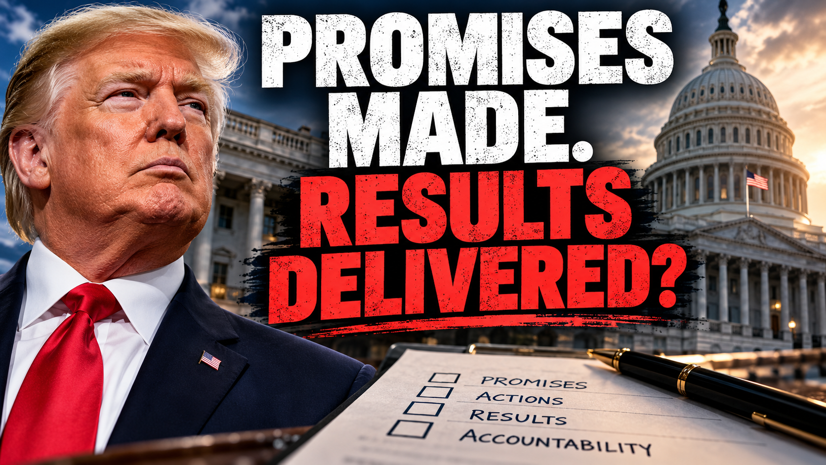 Trump made the promises. Now forget the slogans and look at the receipts. Which promises have actually been delivered, which haven't, and when does blaming the previous administration stop being an answer?