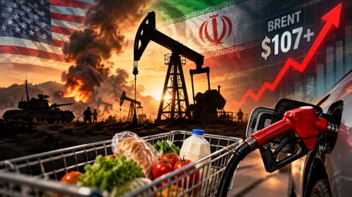 Oil pumpjack and rising fuel prices illustrating how war and higher crude oil prices can contribute to inflation and increased consumer costs.