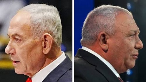 Benjamin Netanyahu and Gadi Eisenkot represent opposing political blocs following Israel's inconclusive 2026 election.